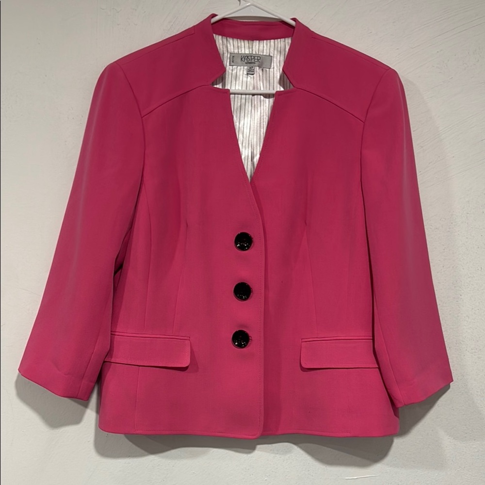 Kasper Pink Blazer Professional Suit Jacket